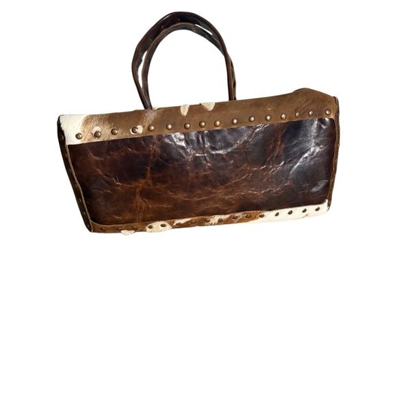 CYDWOQ Bright Leather Cowhide Tote Shoulder Bag - Picture 5 of 6